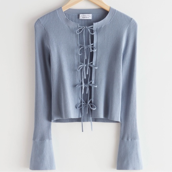 & Other Stories Tie Front Cardigan - Picture 8 of 8